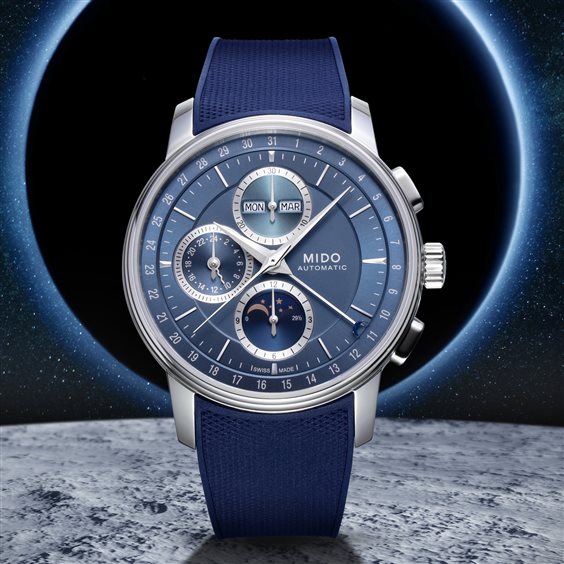Orologio Mido Uomo BARONCELLI CHRONOGRAPH MOONPHASE in Acciaio M027.625.17.041.00 - M027.625.17.041.00